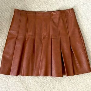 Faux-leather Mini Skirt with pleats